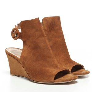 GIANVITO ROSSI Cinnamon Suede Slingback High Heel Open-Toe Sandals 38 1/2